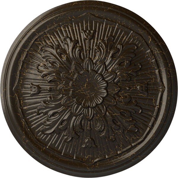 Ekena Millwork Luton Ceiling Medallion (Fits Canopies up to 1 1/8"), 15 3/4"OD x 5/8"P, Stone Hearth Crackle CM16LUSHC - main